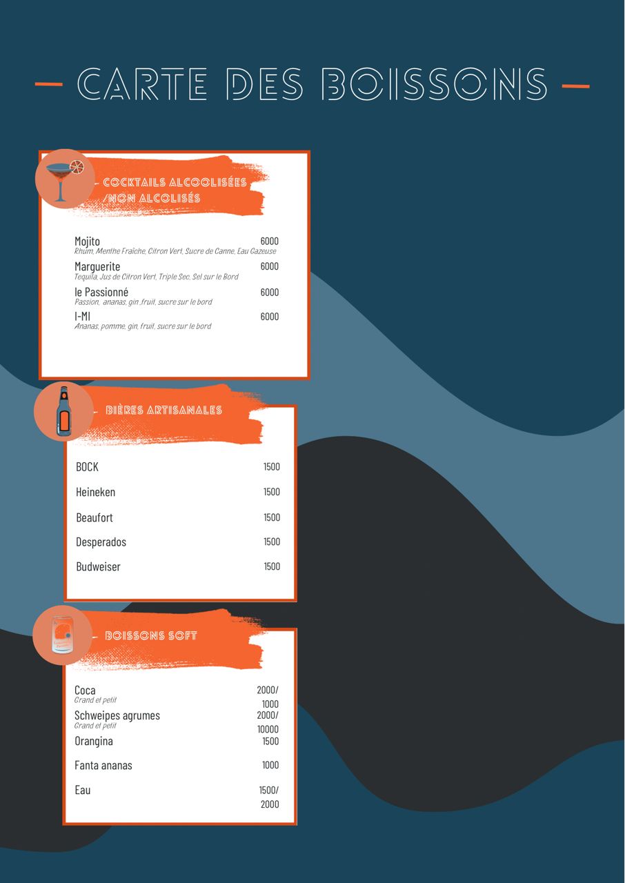 Menu boissons